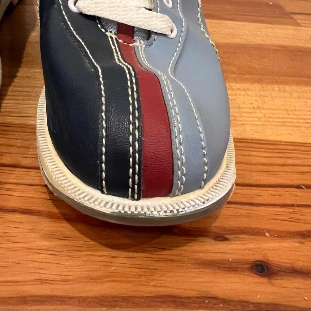 Dexter Slide Rite Split Toe Bowling Shoes Women 8 Blue Red Active Retro B4422-18 - Picture 5 of 14